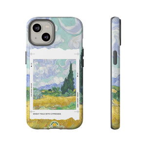 Wheat Field with Cypresses Van Gogh Inspired Retro Vintage Fine Art Paint iPhone Case