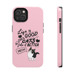 Pawsome Pinky Artful Kitty Motivation Tuxedo Bicolor Black & White Cat Artsy iphone case