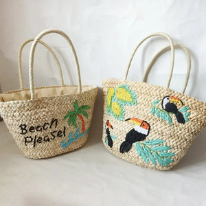 Boho Bliss: Triana Handmade Rattan Beach Please Tote Bag