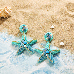 Ocean Oasis Collection: Handcrafted Seashell Stud Earrings with Beaded Accents