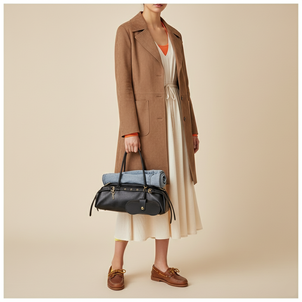 Y2k Vintage Brown Color Shoulder Handbags