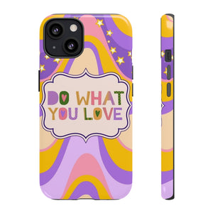 "Do What You Love" Motivational Saying Rainbow Lilac Purple Retro Style Phone Case