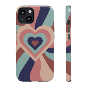 Alice Blue& Pink Retro Rainbow Heart Artsy iPhone Case