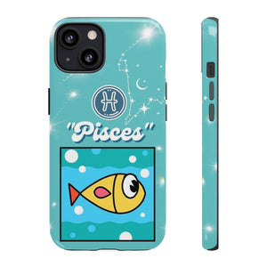 Pisces Astrology Zodiac Inspired Pastel Sky Blue Fish Artsy Phone Case