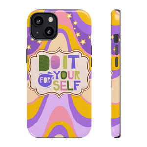 "Do It For Yourself" Motivational Saying Rainbow Lilac Purple Retro Style Phone Case