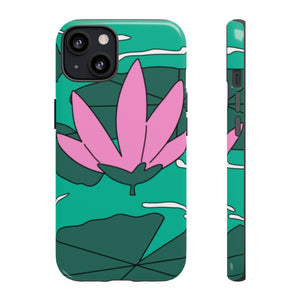 Colorful Cute Pink Nelumbo Nucifera Lotus Lilly Flower Abstract Artsy Phone Case