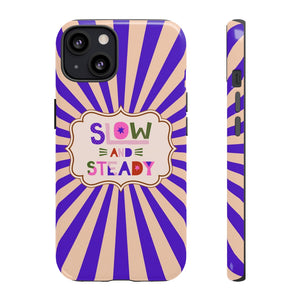 "Slow and Steady" Positive Saying Aesthetic Purple Retro Phone Case