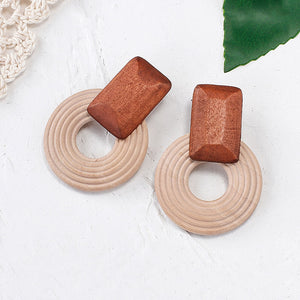 Acacia Boho Rattan Earring Studs