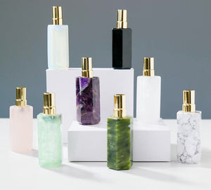 Glowing Crystal Charm Mist Natural Gemstone Vintage Perfume Bottle