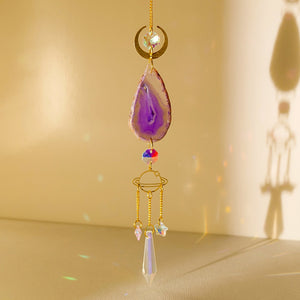 Radiant Rainbows Glowing Natural Crystal Gemstone Suncatcher Pendant Wall Decors