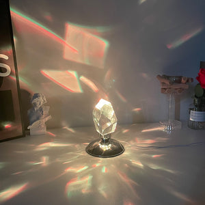 Quartz Crystal Healing Focus Gemstone Lune Color Change Lamp