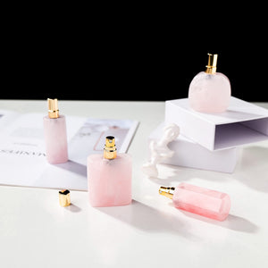 Glowing Gem Scent Natural Gemstone Crystal Pink Clear Quartz Perfume Bottle Gift Ideas