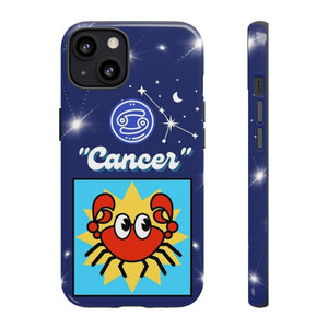 Cancer Astrology Zodiac Inspired Cobalt Navy Blue Artsy Phone Case