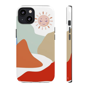 Peace Of Mind Natural Rainbow Mountain Red Retro Vintage Abstract Artsy Cute positive affirmation Cell Phone Cases for iPhone 13,12,11,Pro Max Gift Ideas