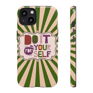 "Do It For Yourself" Inspiration Saying Alpine Sage Green Retro Phone Case