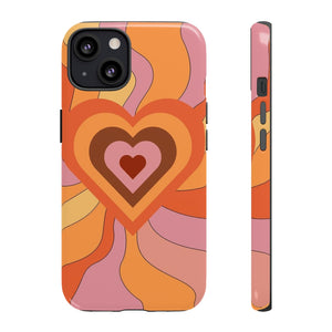 Alice Orange Retro Rainbow Heart Artsy iPhone Cases