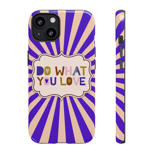 "Do What You Love" Motivational Saying Retro Purple iPhone Cases