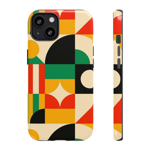 Retro Art Inspired Geometric Triangle Circle Abstract Artsy Colorful Phone Case