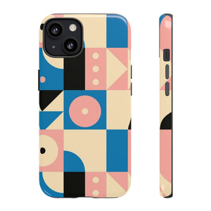 Retro Geometric Art Inspired Triangle Circle Abstract Artsy Colorful Phone Case