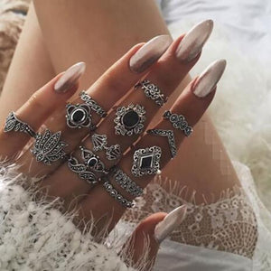 Danica boho gypsy hippie stackable vintage rings- hirmz