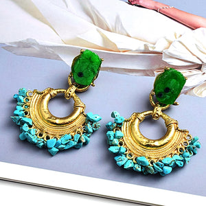 Emilia Emerald Green Turquoise Statement Earring
