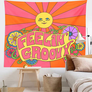 70s,80s Retro Vintage Rainbow Hippie Style Wall Hanging Tapestry