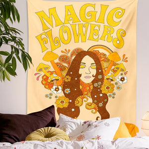 Magic Flower Artistic Boho/bohemian Hippie room decor wall hanging trippy tapestry-hirmz