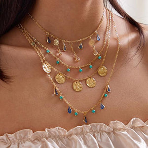 Niamh turquoise choker bohemian layered necklace